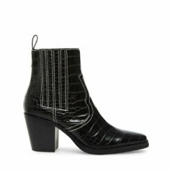 SteveMadden GENIVA BLACK CROCODILE -Steve Madden | Official Store STEVEMADDEN BOOTIES GENIVA BLACK CROCODILE SIDE 1