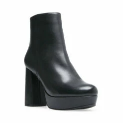 SteveMadden GRATE BLACK LEATHER -Steve Madden | Official Store STEVEMADDEN BOOTIES GRATE BLACK LEATHER