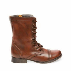 SteveMadden TROOPA BROWN LEATHER -Steve Madden | Official Store STEVEMADDEN BOOTIES TROOPA BROWN LEATHER SIDE 2