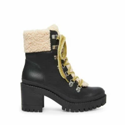 SteveMadden BUNDLEUP BLACK LEATHER