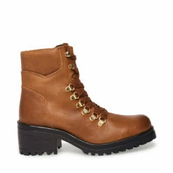 SteveMadden GALWAY COGNAC LEATHER -Steve Madden | Official Store STEVEMADDEN SHOES GALWAY COGNAC SIDE 1