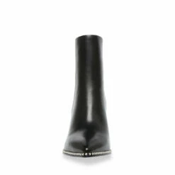 SteveMadden AQUARIUS BLACK LEATHER -Steve Madden | Official Store STEVEMADDEN BOOTIES AQUARIUS BLACK LEATHER FRONT