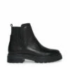 SteveMadden MOIRA BLACK LEATHER -Steve Madden | Official Store STEVEMADDEN BOOTS MOIRA BLACK SIDE