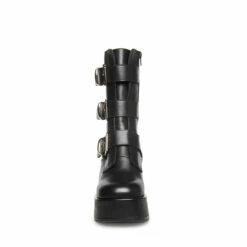 SteveMadden PRIMROSE BLACK LEATHER -Steve Madden | Official Store STEVEMADDEN SHOES BUCKLE BOOT BLACK FRONT