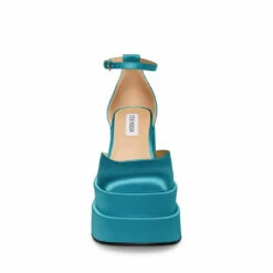 SteveMadden CHARLIZE BLUE SATIN -Steve Madden | Official Store STEVEMADDEN SHOES CHARLIZE TURQUOISE FRONT