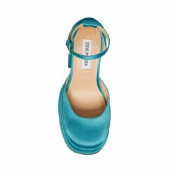 SteveMadden CHARLIZE BLUE SATIN -Steve Madden | Official Store STEVEMADDEN SHOES CHARLIZE TURQUOISE TOP