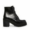 SteveMadden KERRY BLACK LEATHER -Steve Madden | Official Store STEVEMADDEN SHOES KERRY BLACK LEATHER SIDE