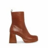 SteveMadden MAGGIE BROWN LEATHER -Steve Madden | Official Store STEVEMADDEN SHOES MAGGIE BROWN LEATHER SIDE