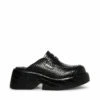 SteveMadden PORTIA BLACK CROCODILE -Steve Madden | Official Store STEVEMADDEN SHOES PORTIA BLACK CROCO SIDE