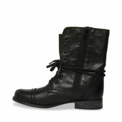 SteveMadden TROOPA BLACK LEATHER -Steve Madden | Official Store STEVEMADDEN SHOES TROOPA BLACK LEATHER INSIDE